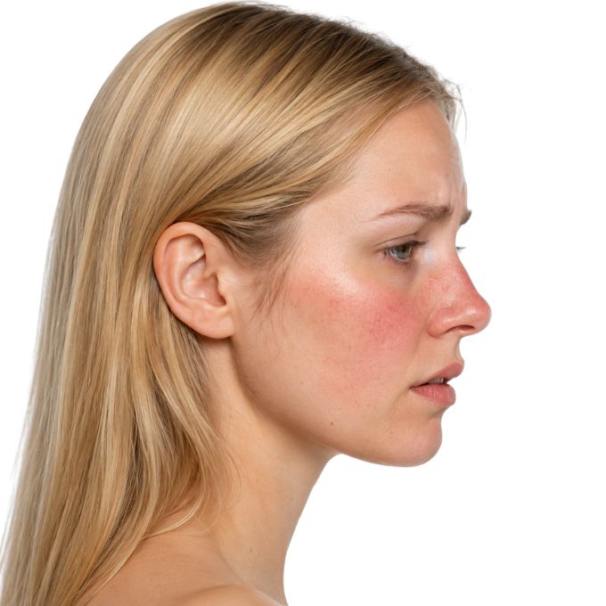 Cómo saber si tienes rosácea y no solo piel sensible Rostro con rojeces faciales para identificar si es rosácea o piel sensible